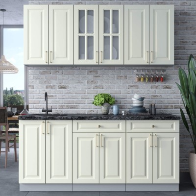 Готовая кухня Шато Soft-touch 1,8А (Белый/ Белый) фабрика Интерлиния Готовая кухня Шато Soft-touch 1,8А (Белый/ Белый) фабрика Интерлиния