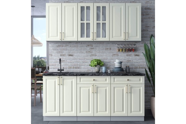 Готовая кухня Шато Soft-touch 1,8А (Белый/ Белый) фабрика Интерлиния