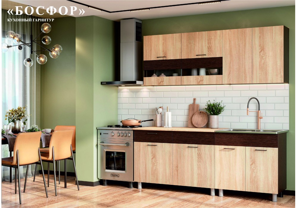 Кухонный гарнитур NN Мебель Босфор (2000) (Дуб Венге/Дуб Сонома) в Минске Кухонный гарнитур NN Мебель Босфор (2000) (Дуб Венге/Дуб Сонома)