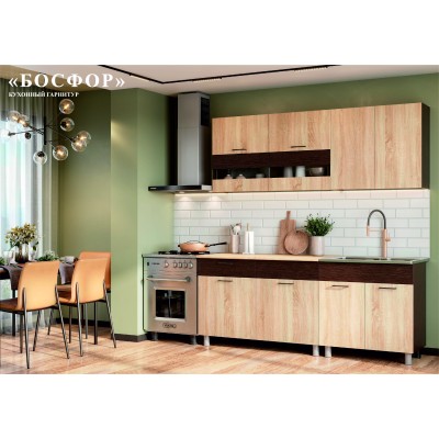 Кухонный гарнитур NN Мебель Босфор (2000) (Дуб Венге/Дуб Сонома) Кухонный гарнитур NN Мебель Босфор (2000) (Дуб Венге/Дуб Сонома)
