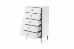 Комод  Фарго 5 ящ. (Белый снег/Лак Белый) фабрика Браво Мебель