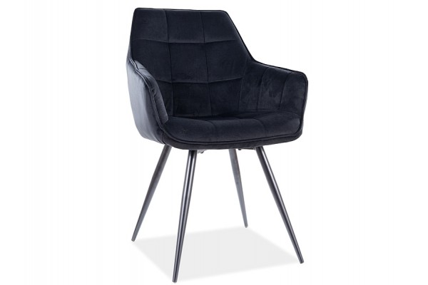 Стул SIGNAL LILIA VELVET BLUVEL 19 черный/черный