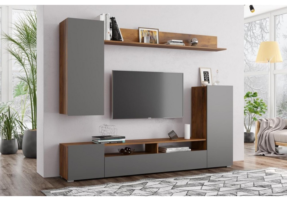 Стенка Прага 3 (диамант серый/таксония) фабрика Олмеко в Минске Стенка Прага 3 (диамант серый/таксония) фабрика Олмеко