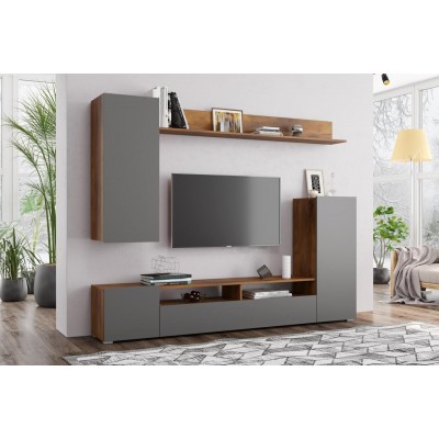 Стенка Прага 3 (диамант серый/таксония) фабрика Олмеко  Стенка Прага 3 (диамант серый/таксония) фабрика Олмеко