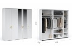 Миа Шкаф 5-дверный (Белый/Золото)  фабрика Империал