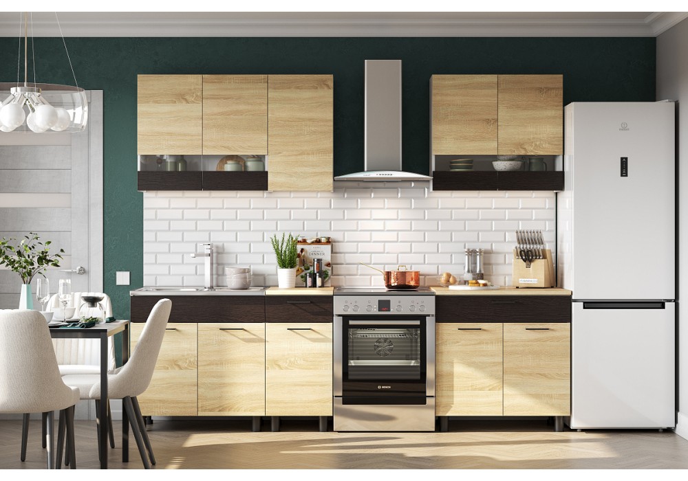 Кухонный гарнитур NN Мебель КГ-2 (2000) Серия 2 (Белый/Дуб Венге/Дуб Сонома) в Минске Кухонный гарнитур NN Мебель КГ-2 (2000) Серия 2 (Белый/Дуб Венге/Дуб Сонома)