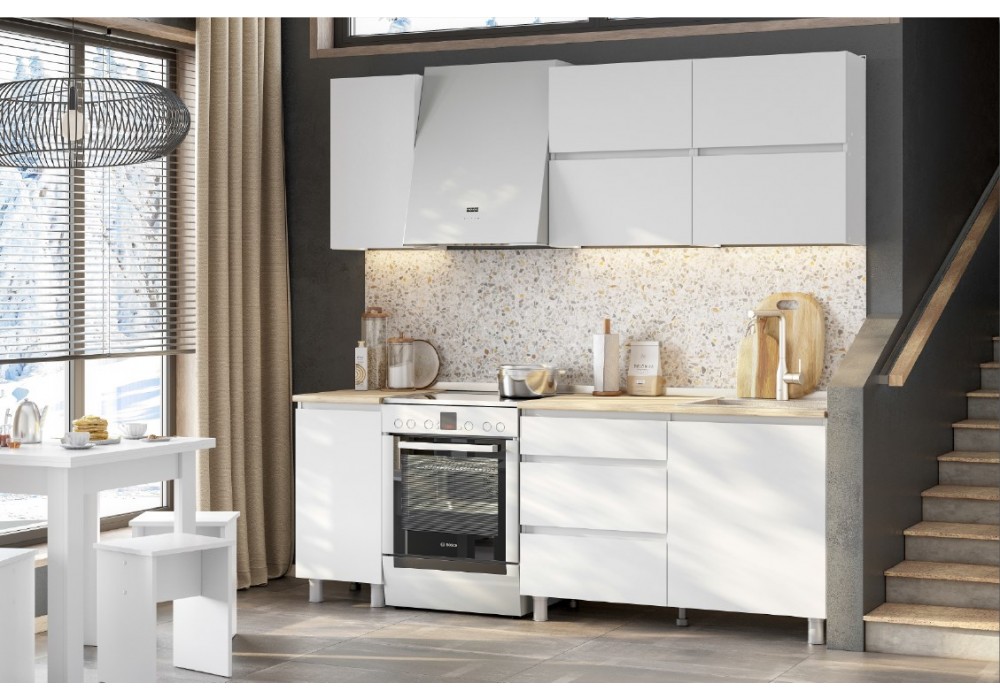 Кухонный гарнитур NN Мебель Токио (1600) Серия 3 (Белый текстурный/Дуб Сонома) в Минске Кухонный гарнитур NN Мебель Токио (1600) Серия 3 (Белый текстурный/Дуб Сонома)