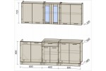 Кухонный гарнитур Мила 2,2м (Белый Платинум/Дуб серый) фабрика Интерлиния