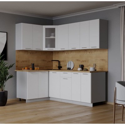 Кухонный гарнитур Мила 1,2х2,0 м (Белый Платинум/Белый Платинум) фабрика Интерлиния Кухонный гарнитур Мила 1,2х2,0 м (Белый Платинум/Белый Платинум) фабрика Интерлиния