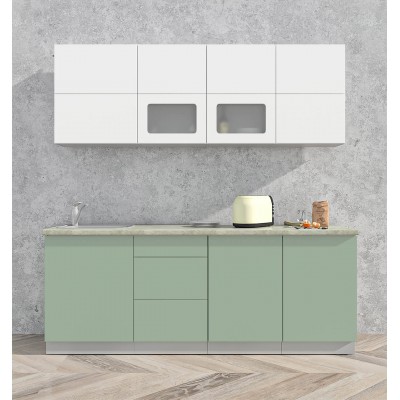 Готовая кухня Матте Soft-touch 2,1А (Белый/ Мята) фабрика Интерлиния Готовая кухня Матте Soft-touch 2,1А (Белый/ Мята) фабрика Интерлиния