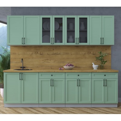 Готовая кухня Тренд Soft-touch 2,6А (Мята/Мята) фабрика Интерлиния Готовая кухня Тренд Soft-touch 2,6А (Мята/Мята) фабрика Интерлиния