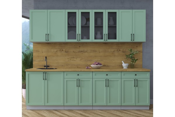 Готовая кухня Тренд Soft-touch 2,6А (Мята/ Мята) фабрика Интерлиния