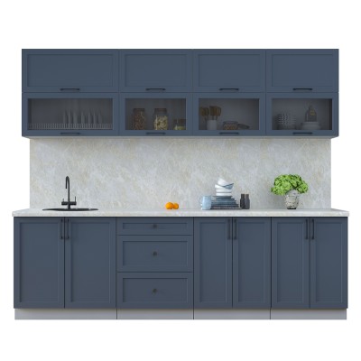 Готовая кухня Тренд Soft-touch 2,6Б (Индиго/ Индиго) фабрика Интерлиния Готовая кухня Тренд Soft-touch 2,6Б (Индиго/ Индиго) фабрика Интерлиния