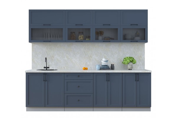 Готовая кухня Тренд Soft-touch 2,6Б (Индиго/ Индиго) фабрика Интерлиния