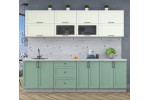 Готовая кухня Тренд Soft-touch 2,7Б (Белый/ Мята) фабрика Интерлиния