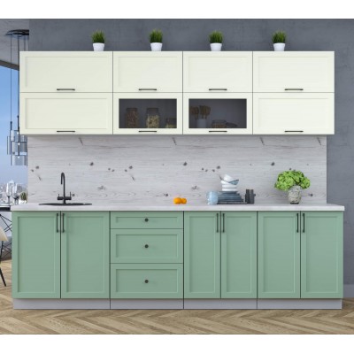 Готовая кухня Тренд Soft-touch 2,7Б (Белый/Мята) фабрика Интерлиния Готовая кухня Тренд Soft-touch 2,7Б (Белый/Мята) фабрика Интерлиния