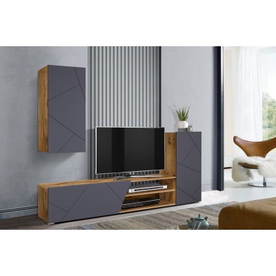 Стенка "Прага-6" (таксония/софт графит)  фабрика Олмеко  Стенка "Прага-6" (таксония/софт графит)  фабрика Олмеко