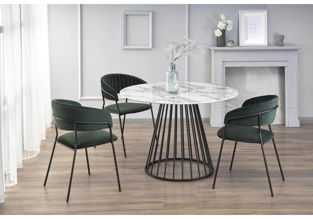 Стол обеденный Halmar BRODWAY (белый мрамор/черный) в Минске Стол обеденный Halmar BRODWAY (белый мрамор/черный)