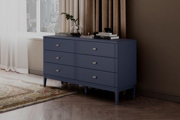 Комод 6 ящиков Джали, (Ночное Небо/Темный Лазурный) фабрика Браво Мебель