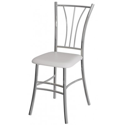 Стул ВВР Трилогия белый крокодил/хром, экокожа Стул ВВР Трилогия белый крокодил/хром, экокожа