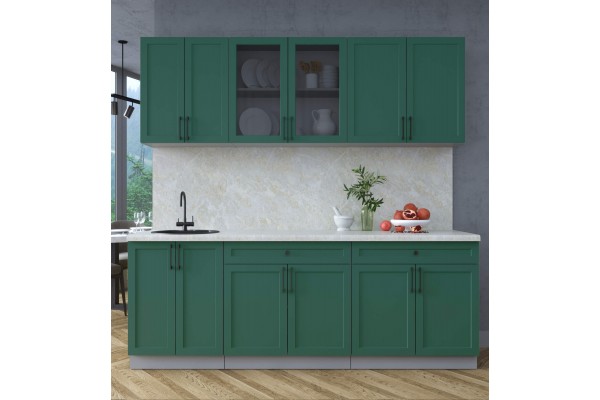 Готовая кухня Тренд Soft-touch 2,2А (Изумруд/ Изумруд) фабрика Интерлиния