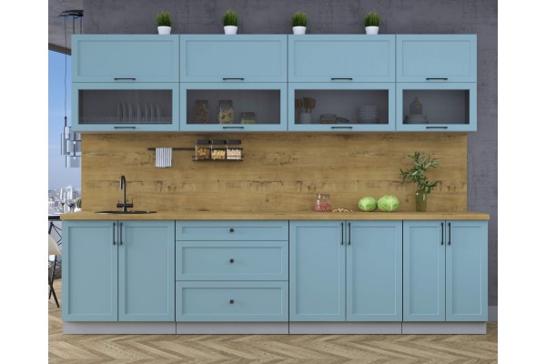 Готовая кухня Тренд Soft-touch 3,0Б (Океан/Океан) фабрика Интерлиния