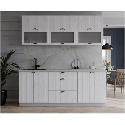 Готовая кухня Берес 1,8Б (Дуб Полярный/ Дуб Полярный) фабрика Интерлиния Готовая кухня Берес 1,8Б (Дуб Полярный/ Дуб Полярный) фабрика Интерлиния