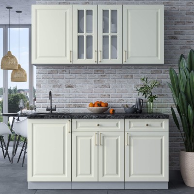 Готовая кухня Шато Soft-touch 1,6А (Белый/ Белый) фабрика Интерлиния Готовая кухня Шато Soft-touch 1,6А (Белый/ Белый) фабрика Интерлиния