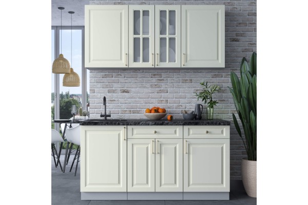 Готовая кухня Шато Soft-touch 1,6А (Белый/ Белый) фабрика Интерлиния