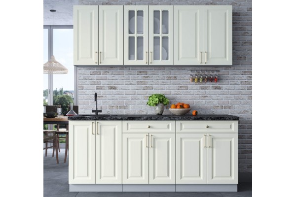 Готовая кухня Шато Soft-touch 1,9А (Белый/ Белый) фабрика Интерлиния