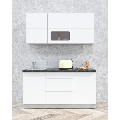 Готовая кухня Матте Soft-touch 1,6А (Белый/ Белый) фабрика Интерлиния Готовая кухня Матте Soft-touch 1,6А (Белый/ Белый) фабрика Интерлиния