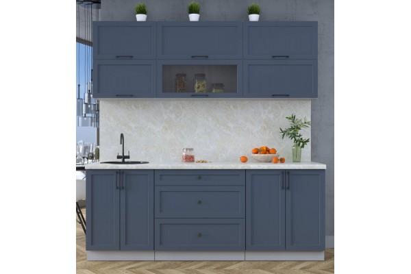 Готовая кухня Тренд Soft-touch 2,1Б (Индиго/ Индиго) фабрика Интерлиния