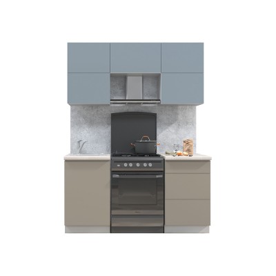 Готовая кухня Матте Soft-touch 1,6Б (Луна/ Океан) фабрика Интерлиния Готовая кухня Матте Soft-touch 1,6Б (Луна/ Океан) фабрика Интерлиния