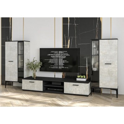 Гостиная Neo - 8  (Черный/Бетон лайт)  фабрика Интерлиния  