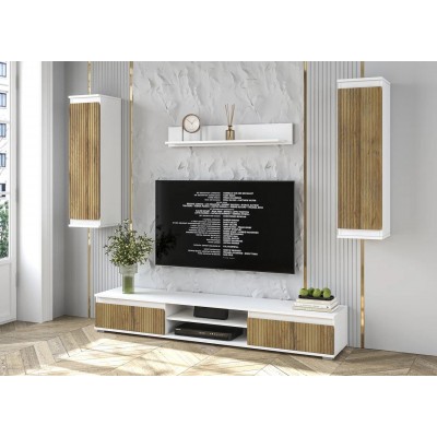 Гостиная Neo 10 (Белый платинум/Дуб вотан)  фабрика Интерлиния  