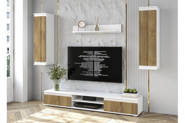 Гостиная Neo 10 (Белый платинум/Дуб вотан)  фабрика Интерлиния