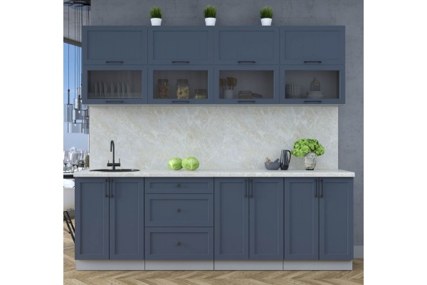 Готовая кухня Тренд Soft-touch 2,4Б (Индиго/ Индиго) фабрика Интерлиния
