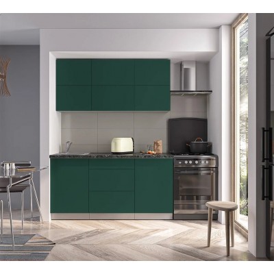Готовая кухня Матте Soft-touch 1,6А (Изумруд/ Изумруд) фабрика Интерлиния Готовая кухня Матте Soft-touch 1,6А (Изумруд/ Изумруд) фабрика Интерлиния