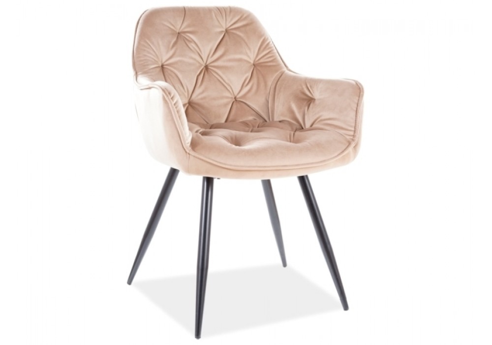 Стул SIGNAL CHERRY VELVET BLUVEL 28 бежевый/черный в Минске Стул SIGNAL CHERRY VELVET BLUVEL 28 бежевый/черный