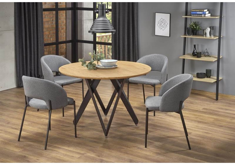 Стол обеденный HALMAR MOZAMBIK дуб золотой/черный, 120/75 в Минске Стол обеденный HALMAR MOZAMBIK дуб золотой/черный, 120/75