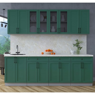 Готовая кухня Тренд Soft-touch 2,4А (Изумруд/Изумруд) фабрика Интерлиния Готовая кухня Тренд Soft-touch 2,4А (Изумруд/Изумруд) фабрика Интерлиния