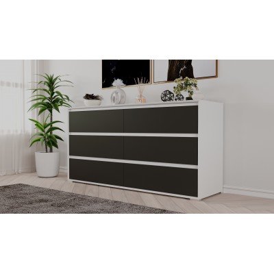 Комод Aleksa RG-06  (Белый премиум/Кобальт)  фабрика Рэйгрупп