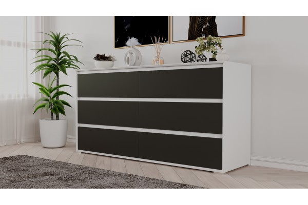 Комод Aleksa RG-06  (Белый премиум/Кобальт)  фабрика Рэйгрупп