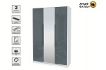 Шкаф комбинированный Концепт КТ-Ш3(З) Глосс (Белый платинум/Асфальт глянец) фабрика Интерлиния