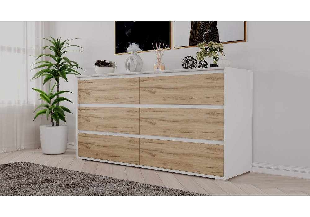 Комод Aleksa RG-06 (Белый премиум/Дуб элисон) фабрика Рэйгрупп в Минске Комод Aleksa RG-06 (Белый премиум/Дуб элисон) фабрика Рэйгрупп