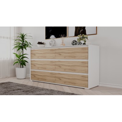Комод Aleksa RG-06  (Белый премиум/Дуб элисон)  фабрика Рэйгрупп