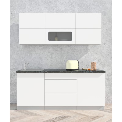 Готовая кухня Матте Soft-touch 1,9А (Белый/ Белый) фабрика Интерлиния Готовая кухня Матте Soft-touch 1,9А (Белый/ Белый) фабрика Интерлиния