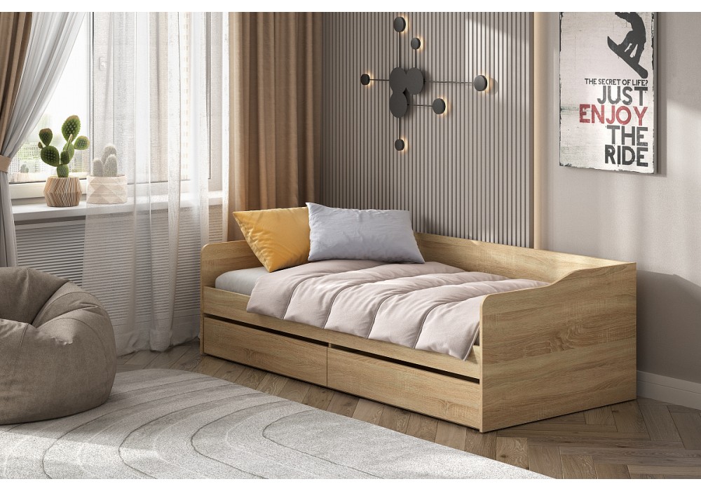 Кровать NN Мебель КР 1 Серия 2 Дуб Сонома в Минске Кровать NN Мебель КР 1 Серия 2 Дуб Сонома