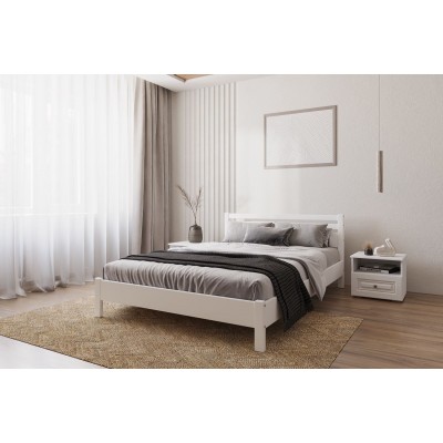Кровать Милена 1400 (Белый античный)  фабрика Браво Мебель