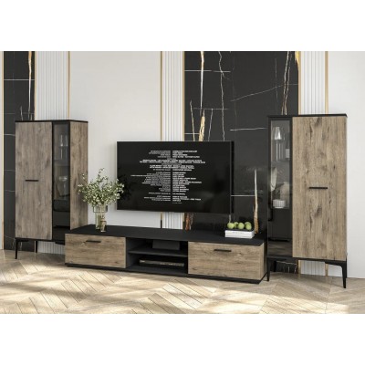 Гостиная Neo - 8  (Черный/Дуб веллингтон)  фабрика Интерлиния  